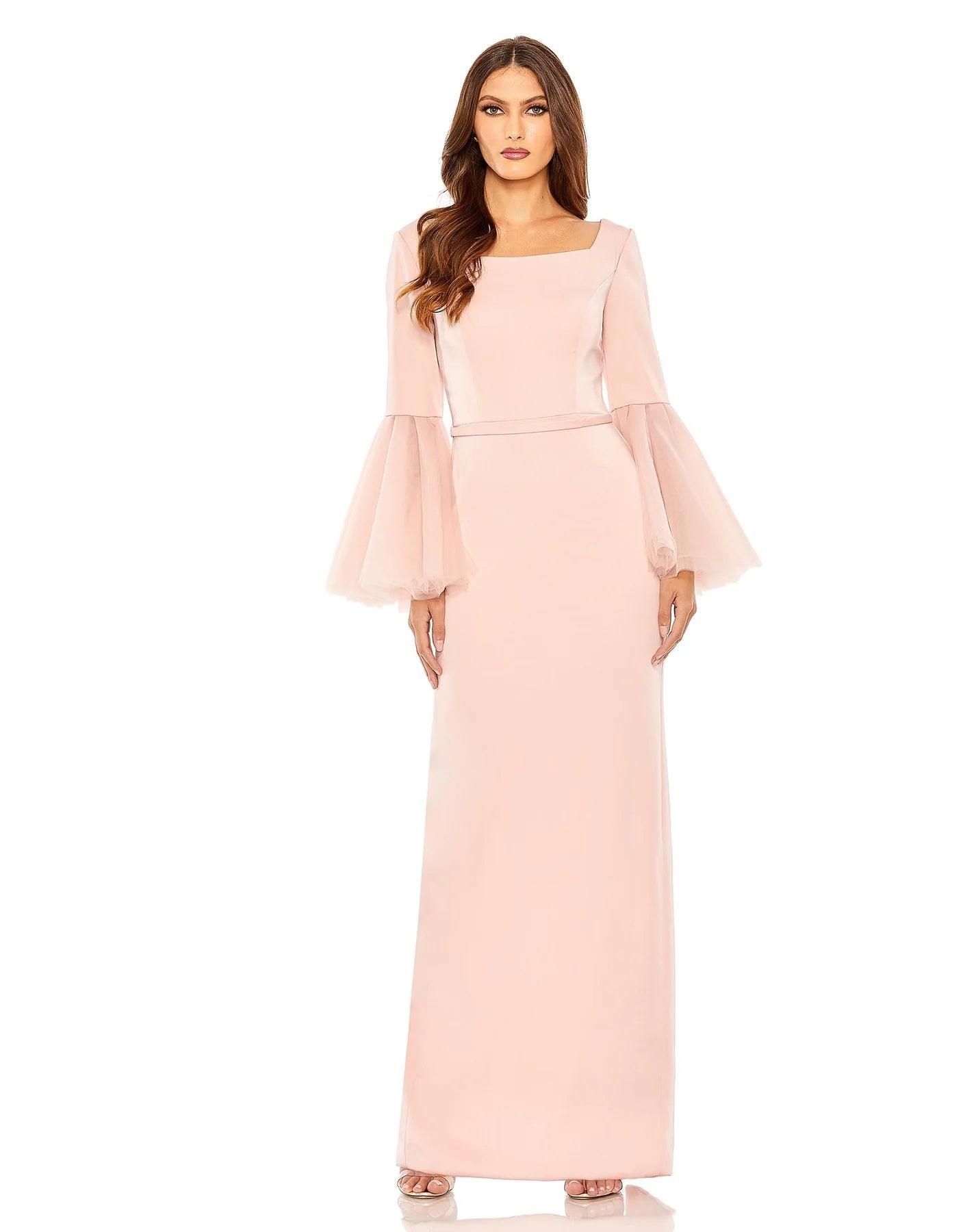 Formal Dresses Long Formal Bell Sleeve Dress Rose