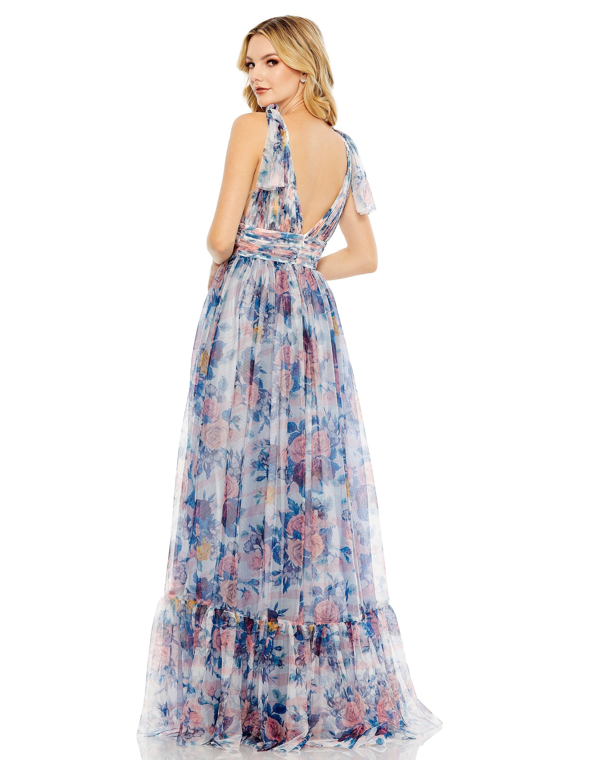 Mac Duggal 11332 Long Sleeveless Formal Floral Dress