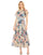 Formal Dresses Floral Print Tea Length Formal Dress Blue Multi