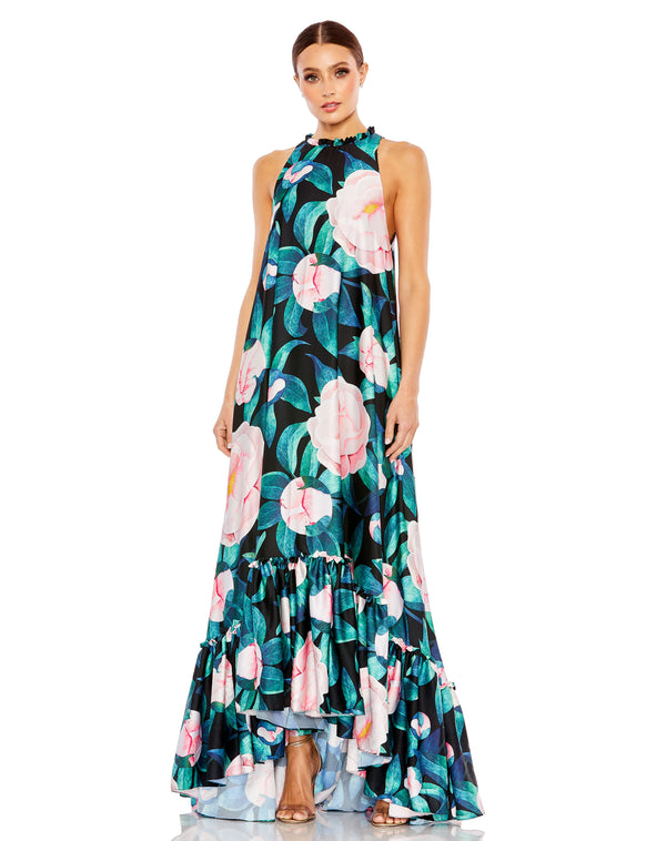 High Low Floral Print Formal Evening Dress High Low Floral Print Evening Mac Duggal 11406