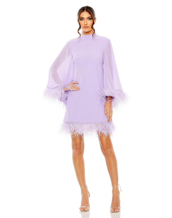 Long Sleeve Chiffon Cocktail Dress Chiffon Fabric & Long Sleeves Mac Duggal 11439