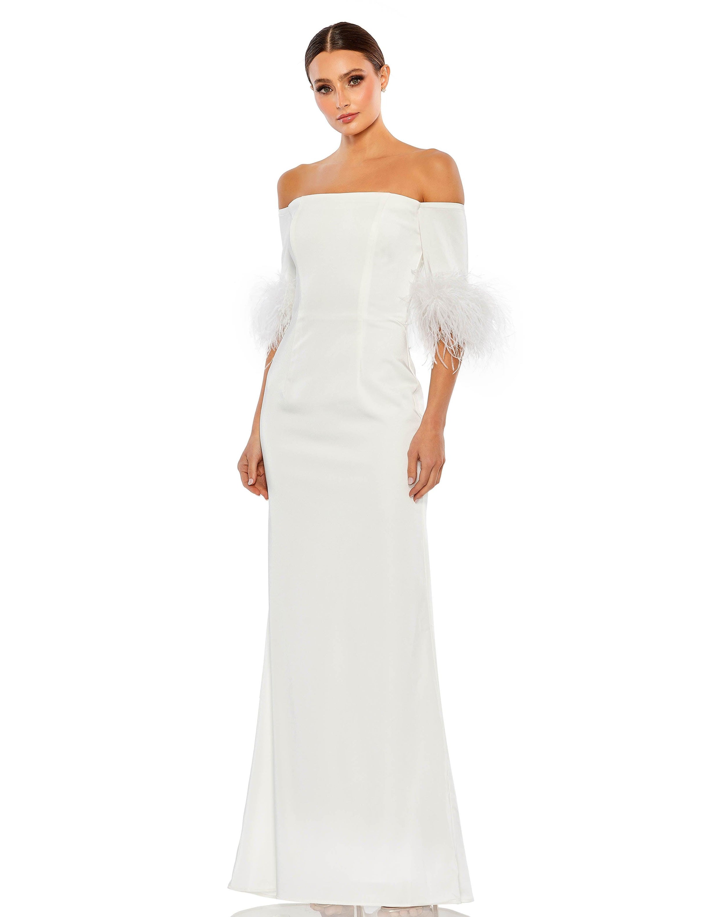 Formal Dresses Long Off Shoulder Formal Gown White