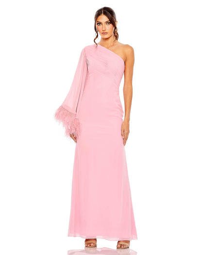 Formal Dresses Long One Shoulder Formal Chiffon Gown Rose