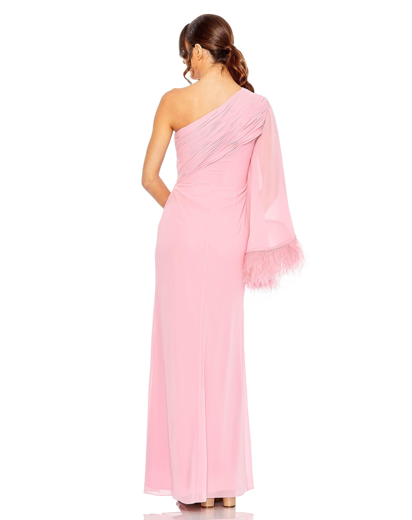 Formal Dresses Long One Shoulder Formal Chiffon Gown Rose