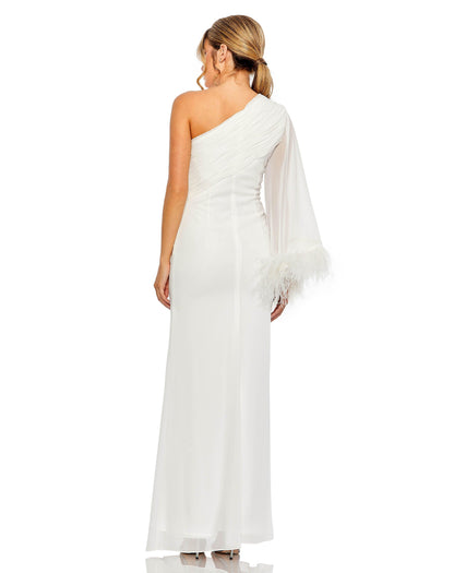 Formal Dresses Long One Shoulder Formal Chiffon Gown White