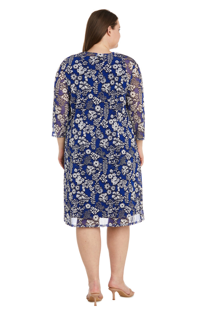 R&M Richards 1147W Short Plus Size  Print Jacket Dress