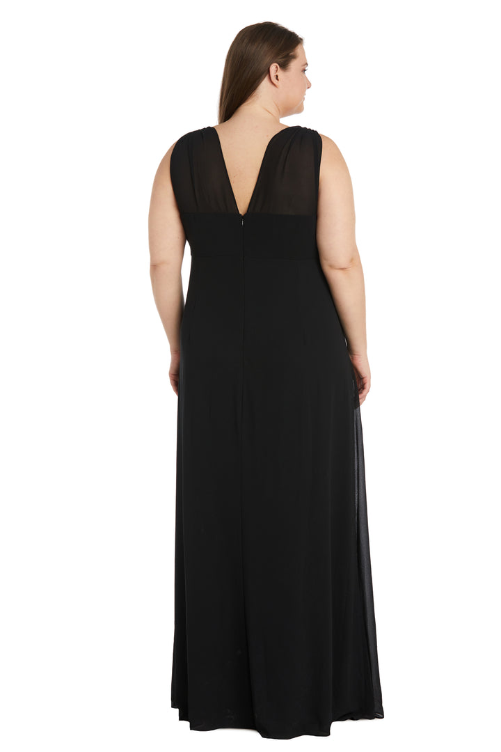 Plus Size Dresses Long Plus Size Formal Ruffle Flyaway Dress Black