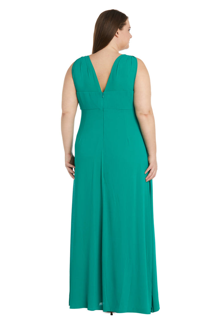 Plus Size Dresses Long Plus Size Formal Ruffle Flyaway Dress Verde