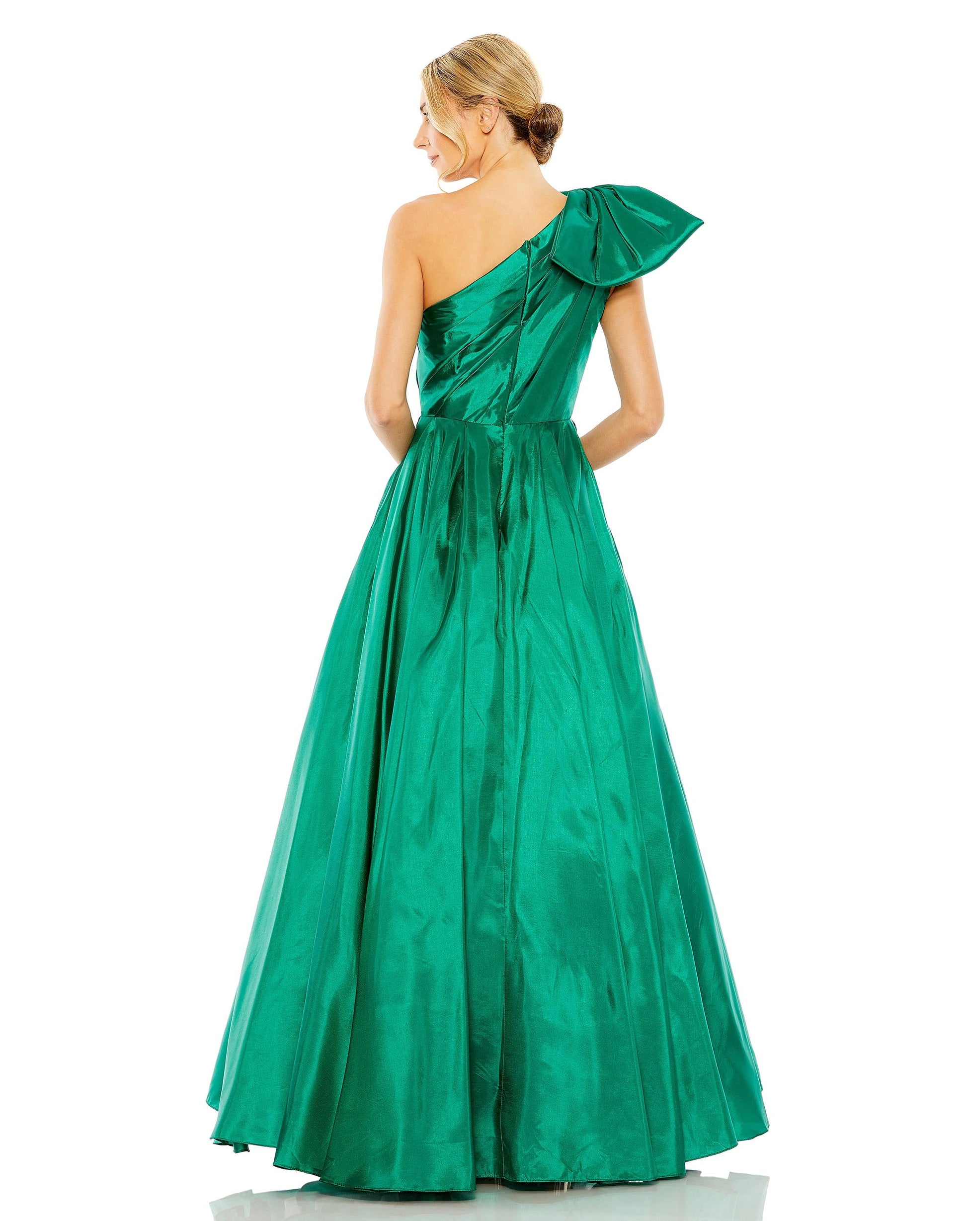 Mac Duggal 11599 Long One Shoulder Bow Detail Ball Gown