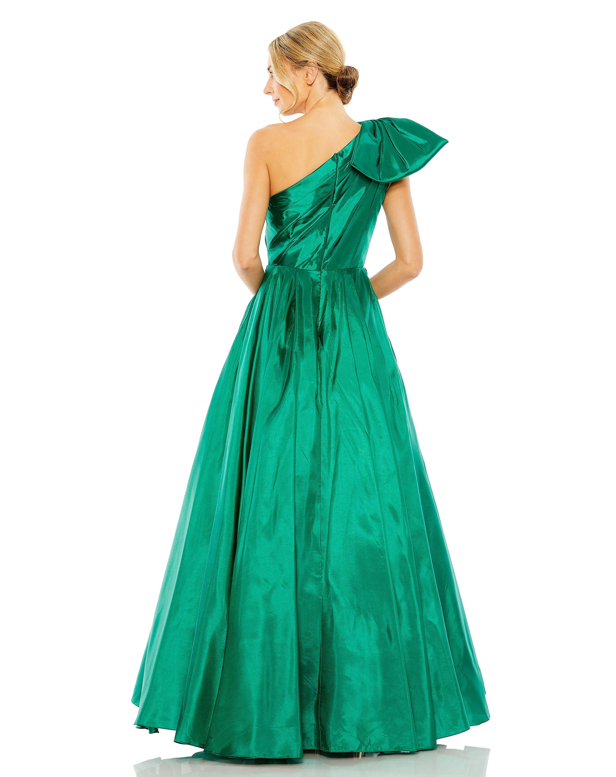 Emerald Mac Duggal 11599 Long One Shoulder Bow Detail Ball Gown for ...