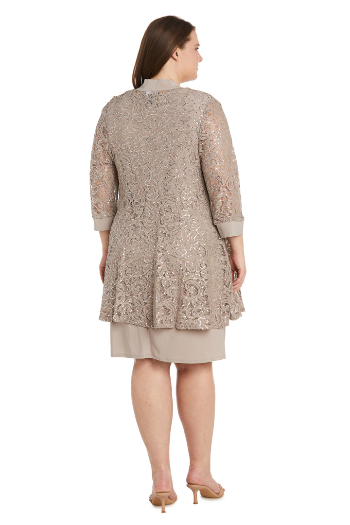 R&M Richards 1160W Short Mother of the Bride Plus Size Jacket Dress