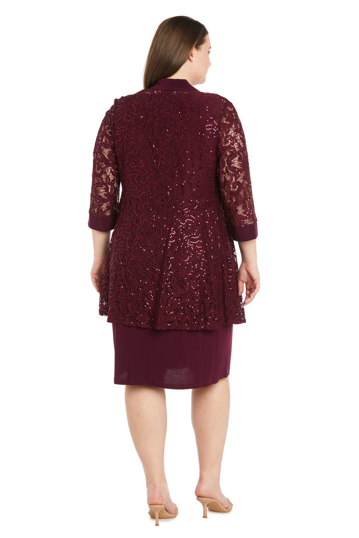 R&M Richards 1160W Short Mother of the Bride Plus Size Jacket Dress