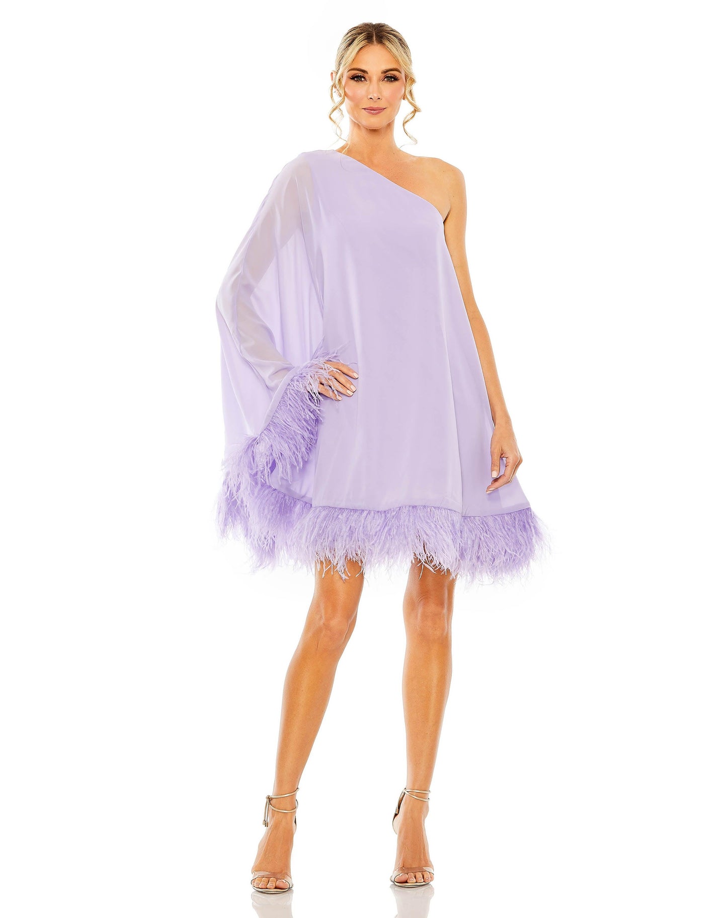 Cocktail Dresses Short One Shoulder Cocktail Dress Lilac
