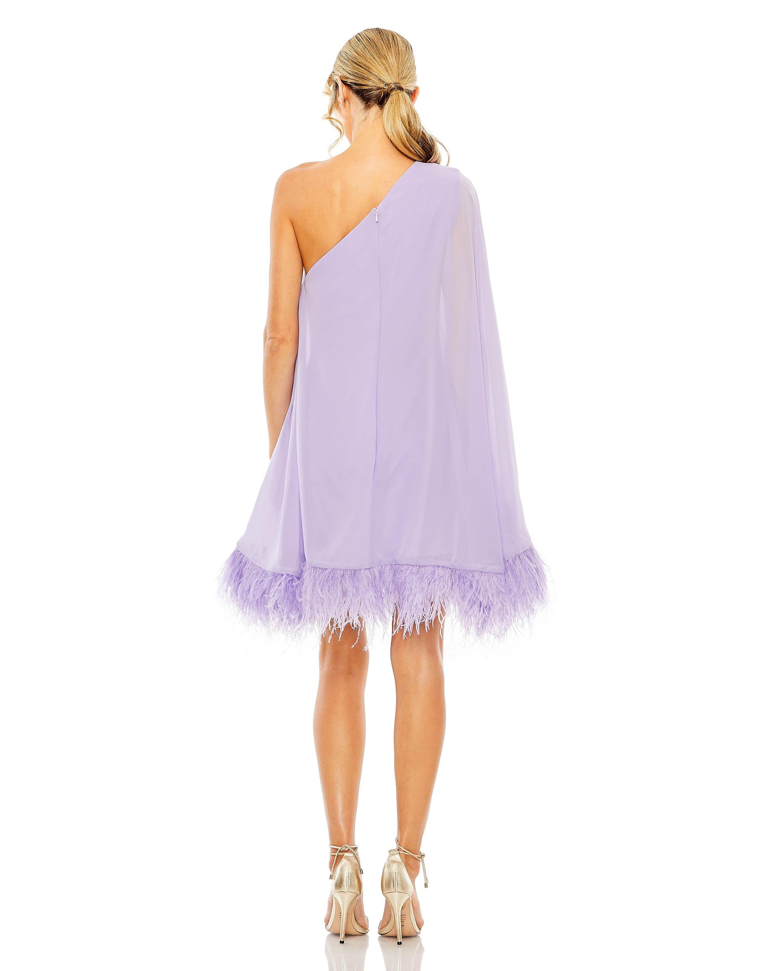 Cocktail Dresses Short One Shoulder Cocktail Dress Lilac