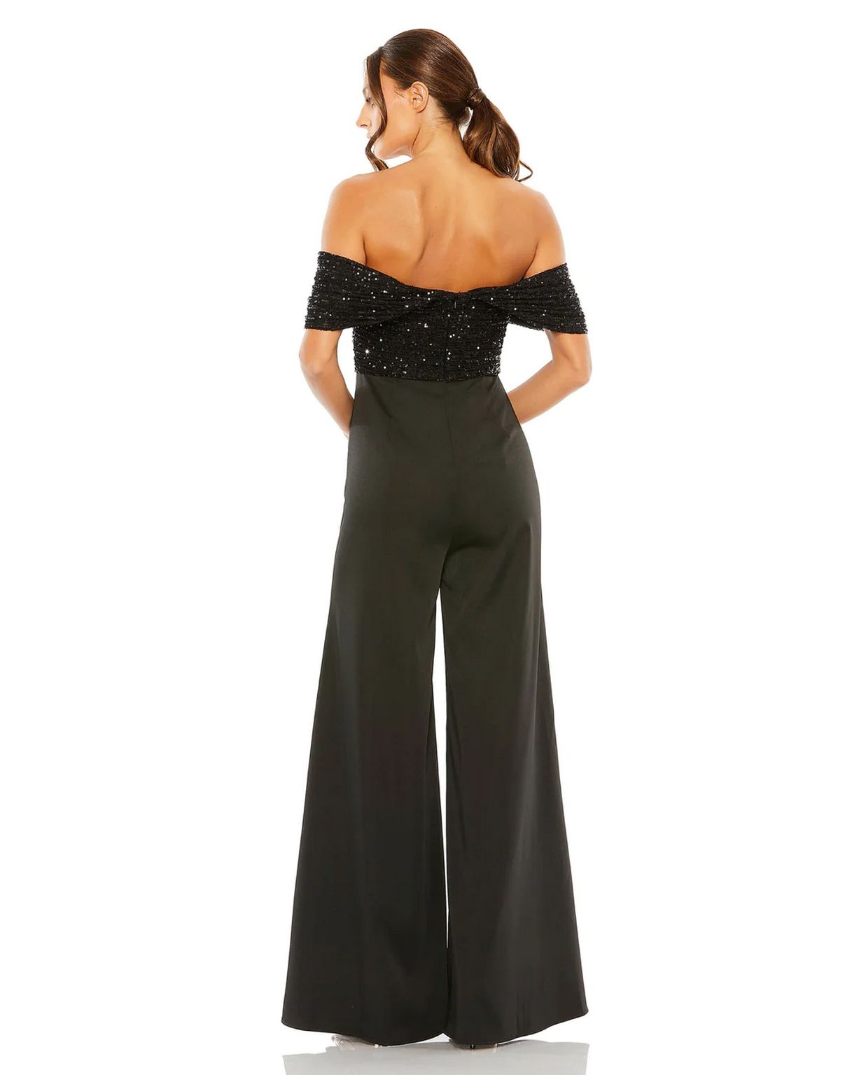 Mac Duggal 11667 Formal Sequined Off Shoulder Jumpsuit