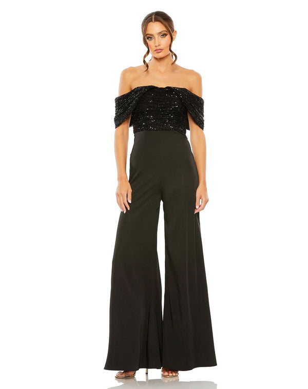 Formal Sequined Off Shoulder Jumpsuit Sequins & Off Shoulder Mac Duggal 11667