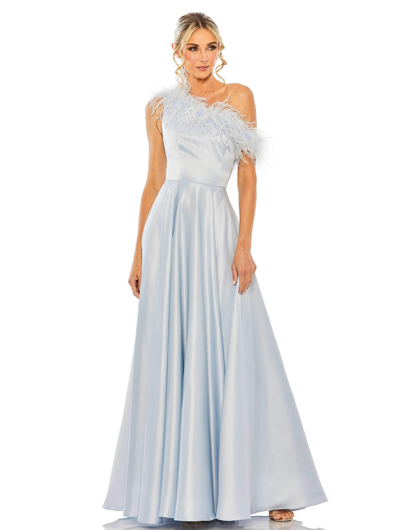 Long Formal One Shoulder Prom Gown One Shoulder Detail Mac Duggal 11684