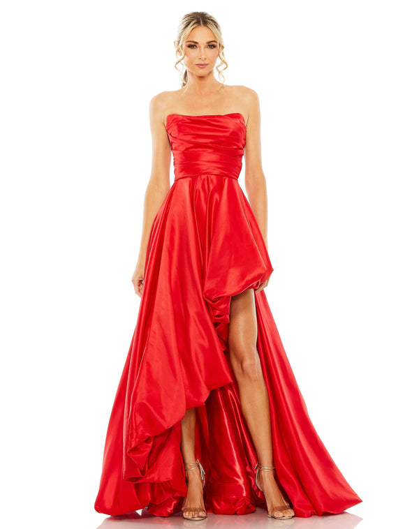 High Low Strapless Prom Dress High Low Detail Mac Duggal 11685