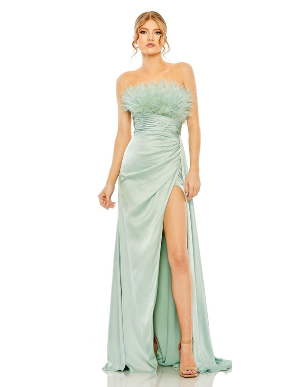 Long Formal Feather Prom Dress Feather Formal Long Mac Duggal 11690