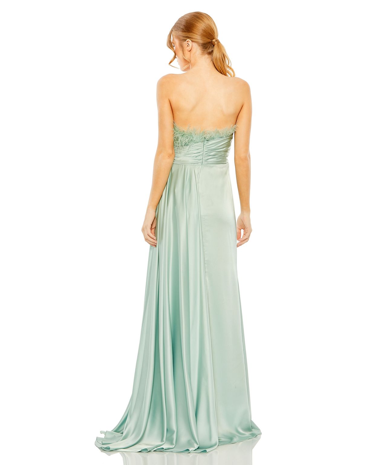 Mac Duggal 11690 Long Formal Feather Prom Dress