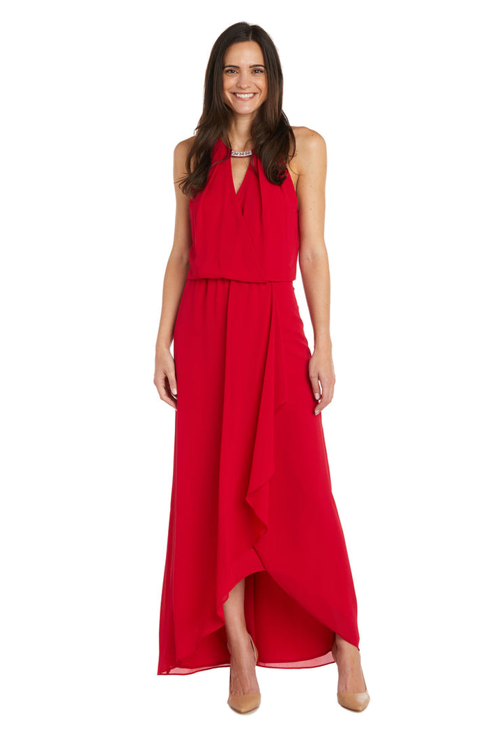 Formal Dresses Long Formal Halter Keyhole Dress Red