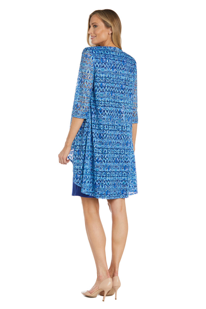 R&M Richards 1174 Short Mother of the Bride Printed Jacket Dress