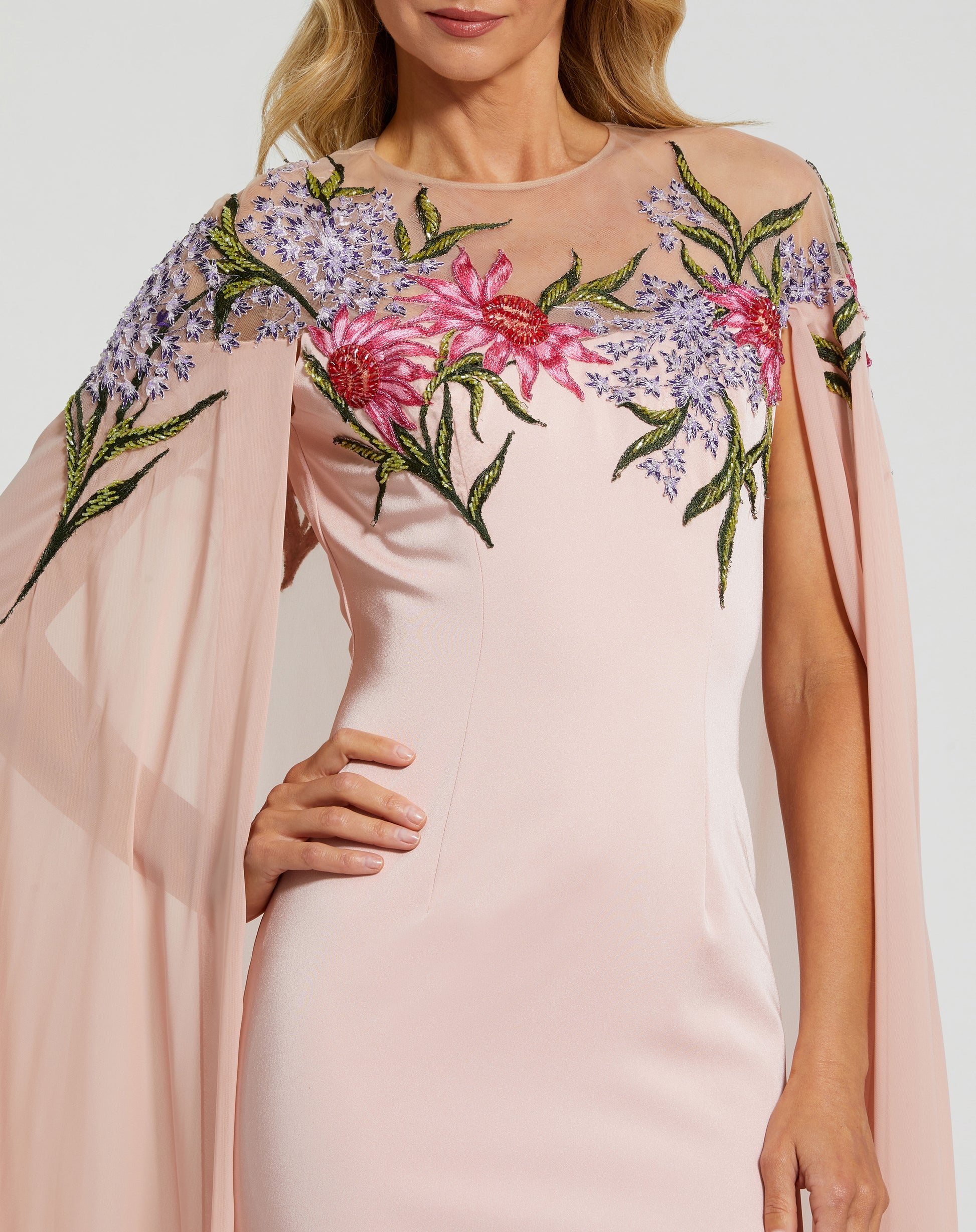 Mac Duggal 11798 Long Formal Evening Cape Dress