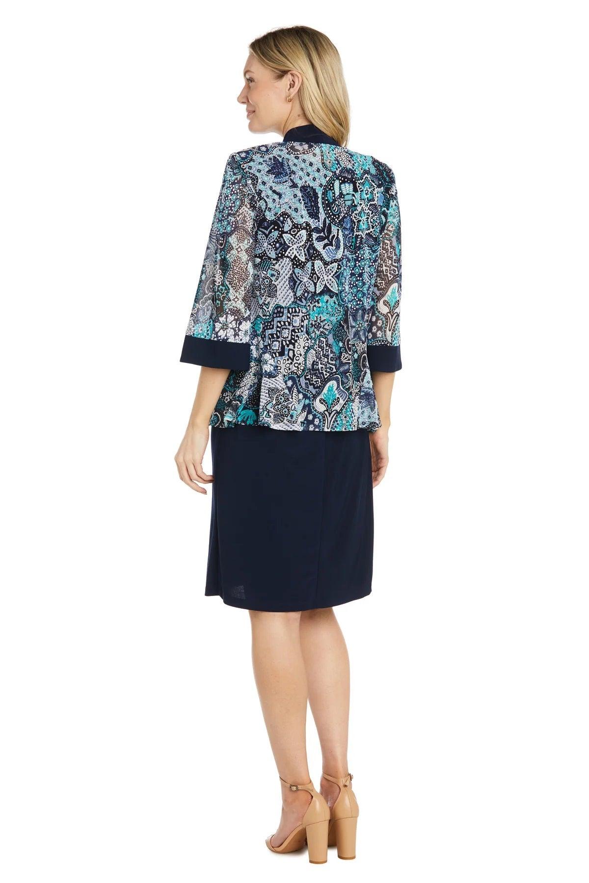Navy/Teal R&M Richards 1189P Short Petite Cocktail Jacket Dress for $42 ...