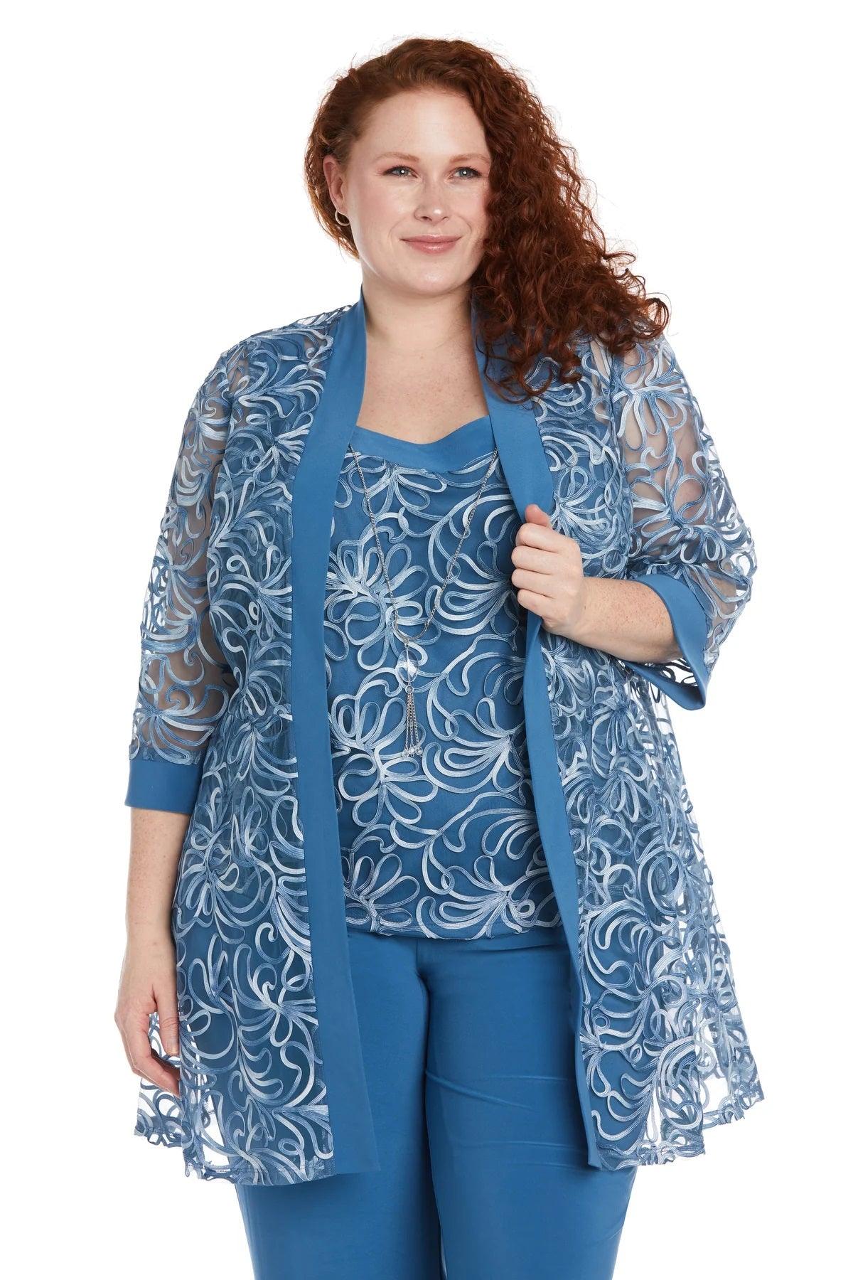 R&M Richards 1202W Long Plus Size Formal Pant Suit