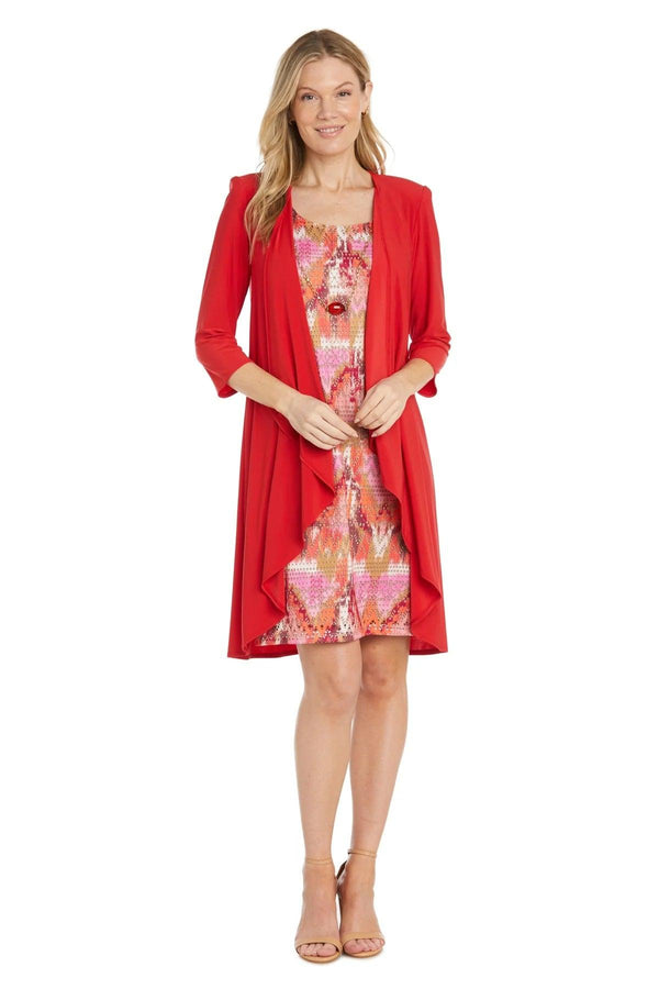 Mother of the Bride Dresses Short Petite Patterned Jacket Dress Poppy
