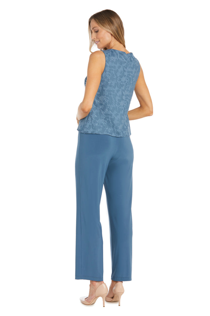 Pant Suit Long Formal Mother of the Bride Pant Suit Jacket Set Slate