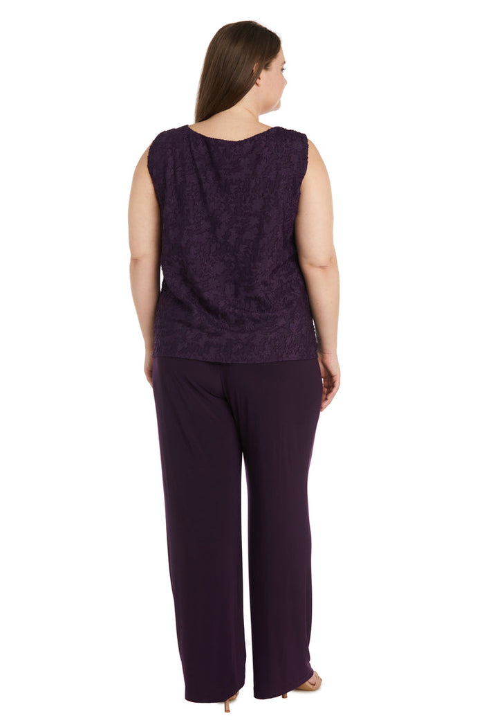 Pant Suit Plus Size Formal Mother of the Bride Pant Suit Jacket Set Eggplant