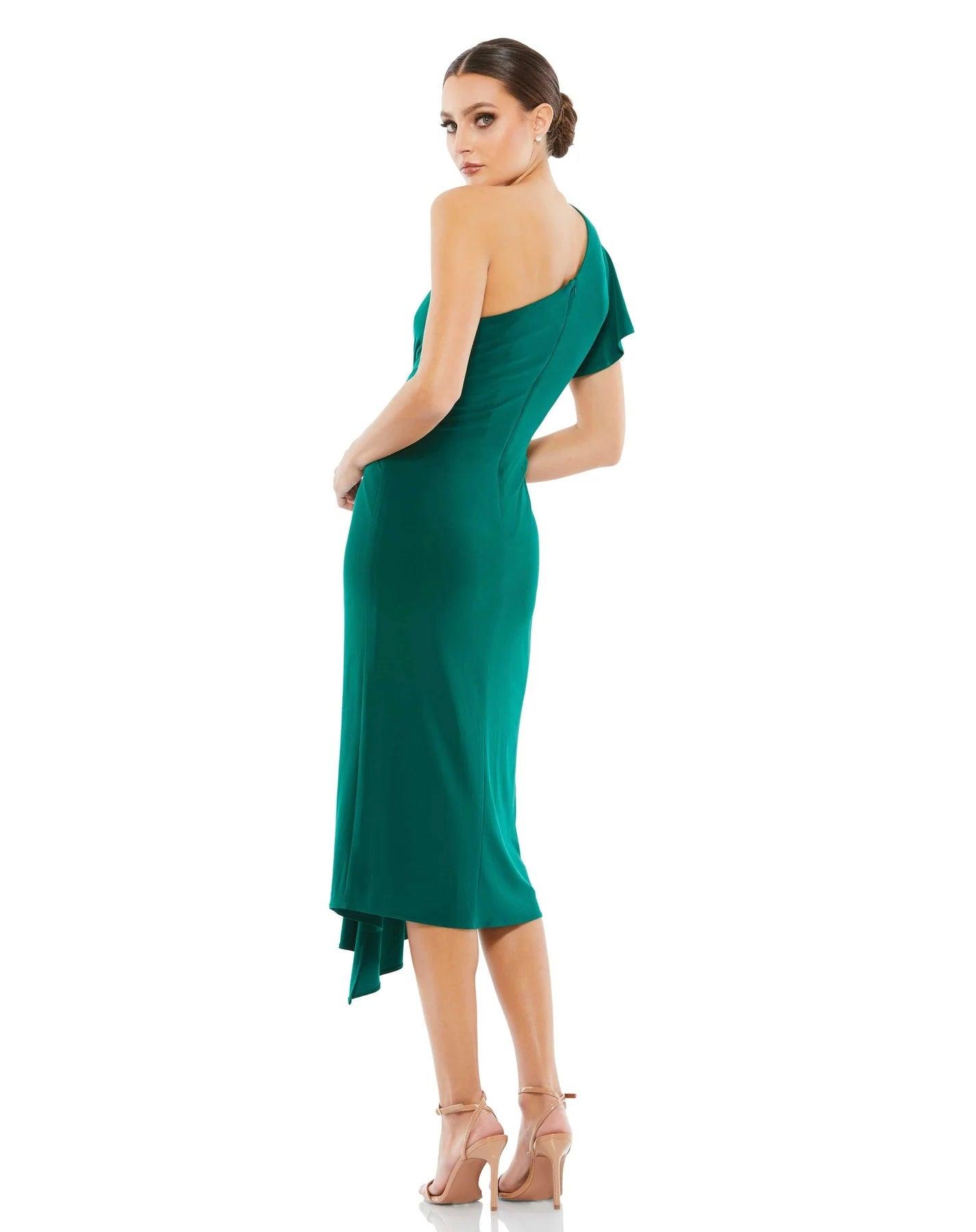 Mac Duggal 12480 High Low One Shoulder Fitted Dress