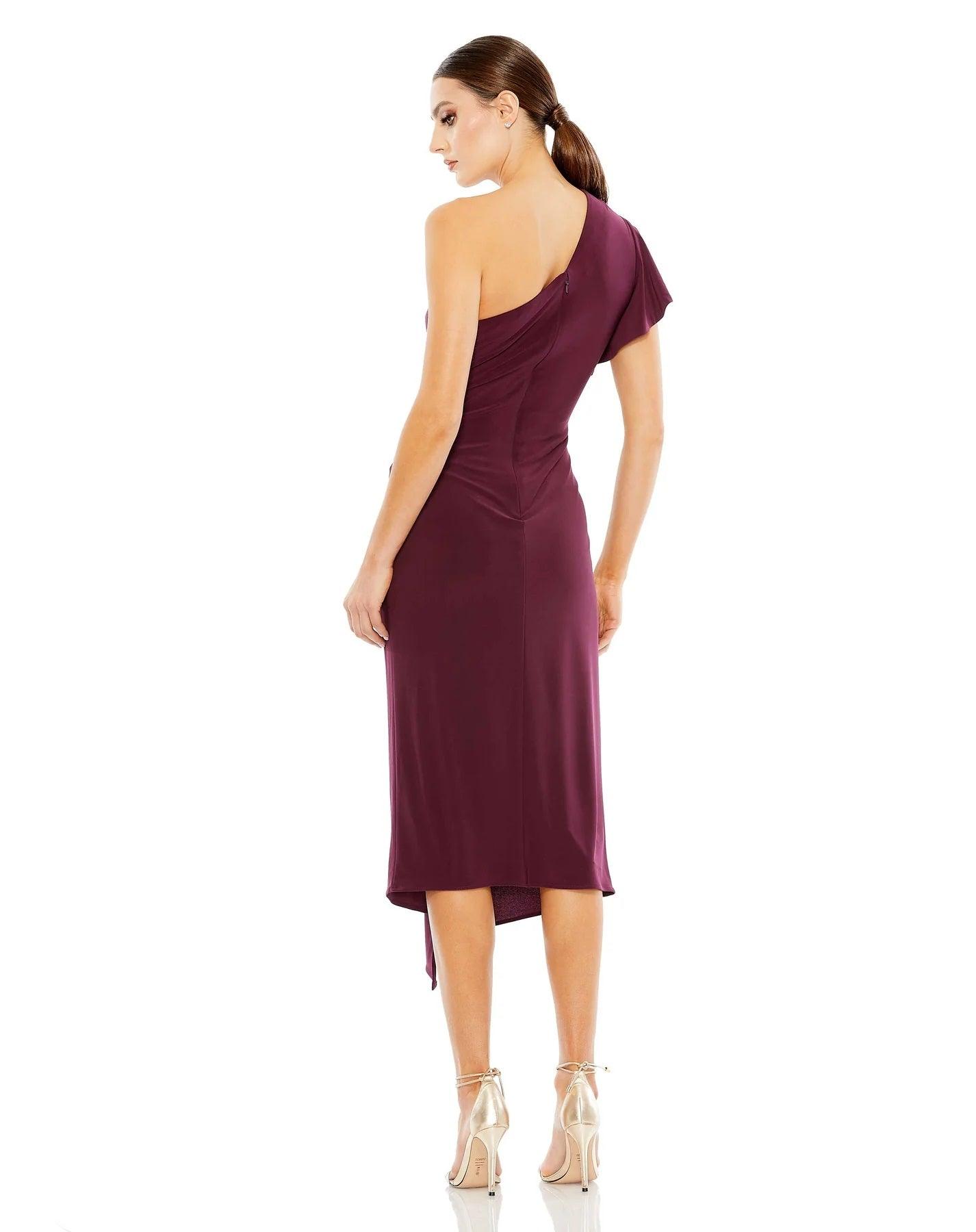 Mac Duggal 12480 High Low One Shoulder Fitted Dress