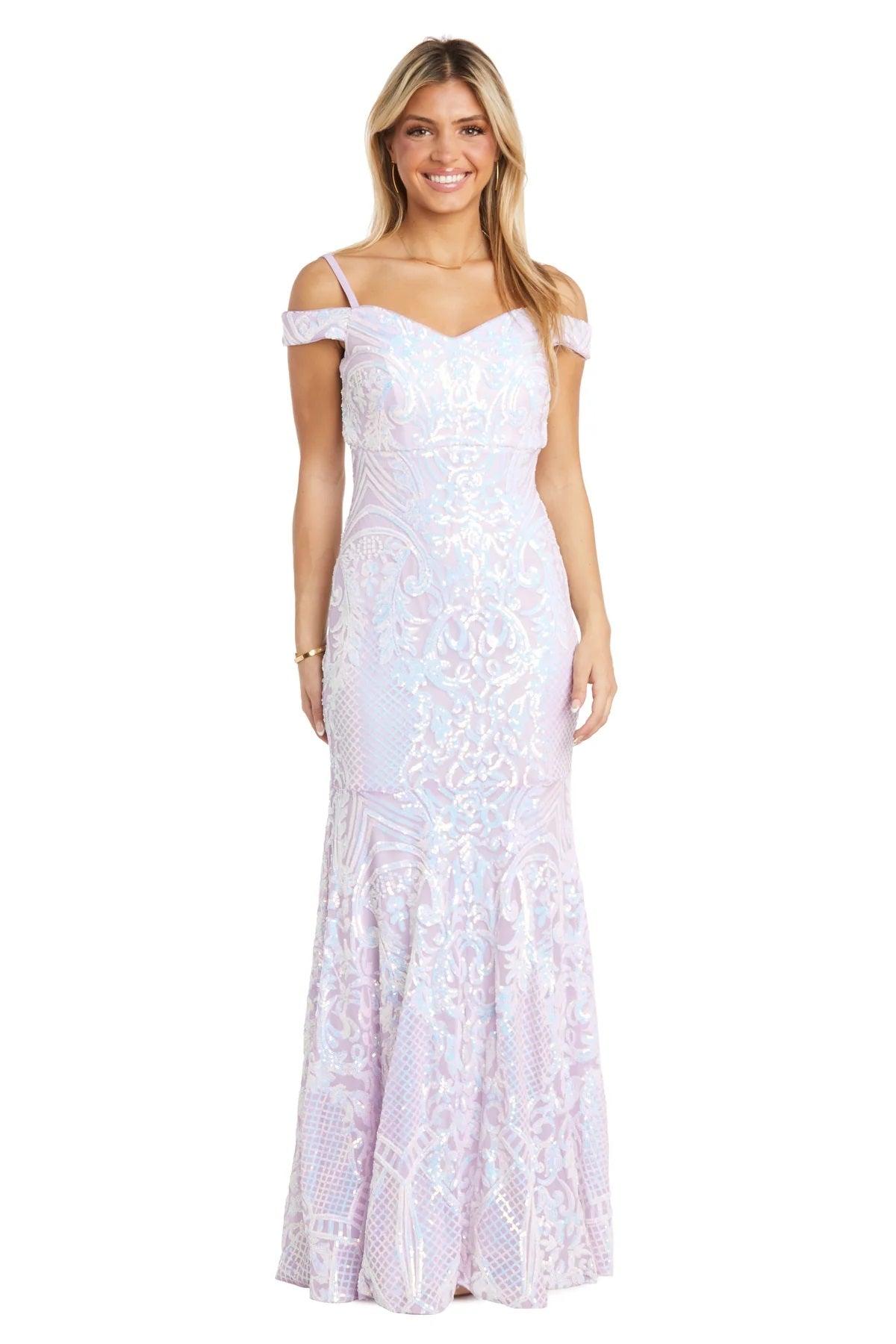 Morgan & Co 13005 Long Off Shoulder Prom Formal Dress