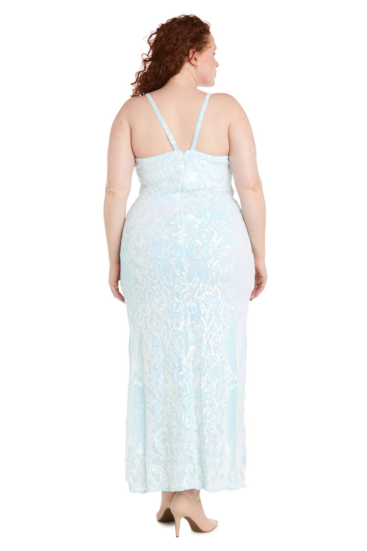 Morgan & Co 13018WM Long Fitted Plus Size Sequin Formal Prom Dress