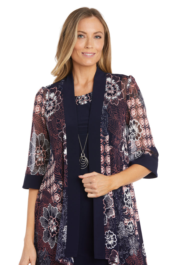 R&M Richards 1302 Short Mother of the Bride Printed Jacket Dress