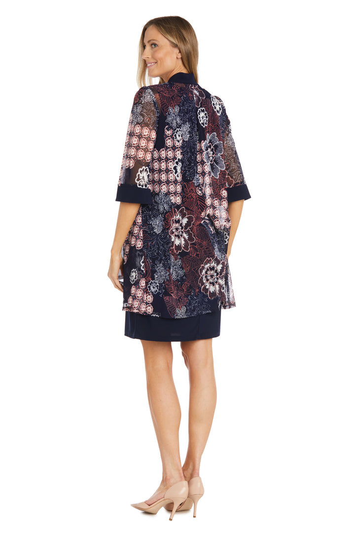 R&M Richards 1302 Short Mother of the Bride Printed Jacket Dress