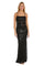 Prom Dresses Fitted Sequin Fringe Formal Prom Long Dress Black