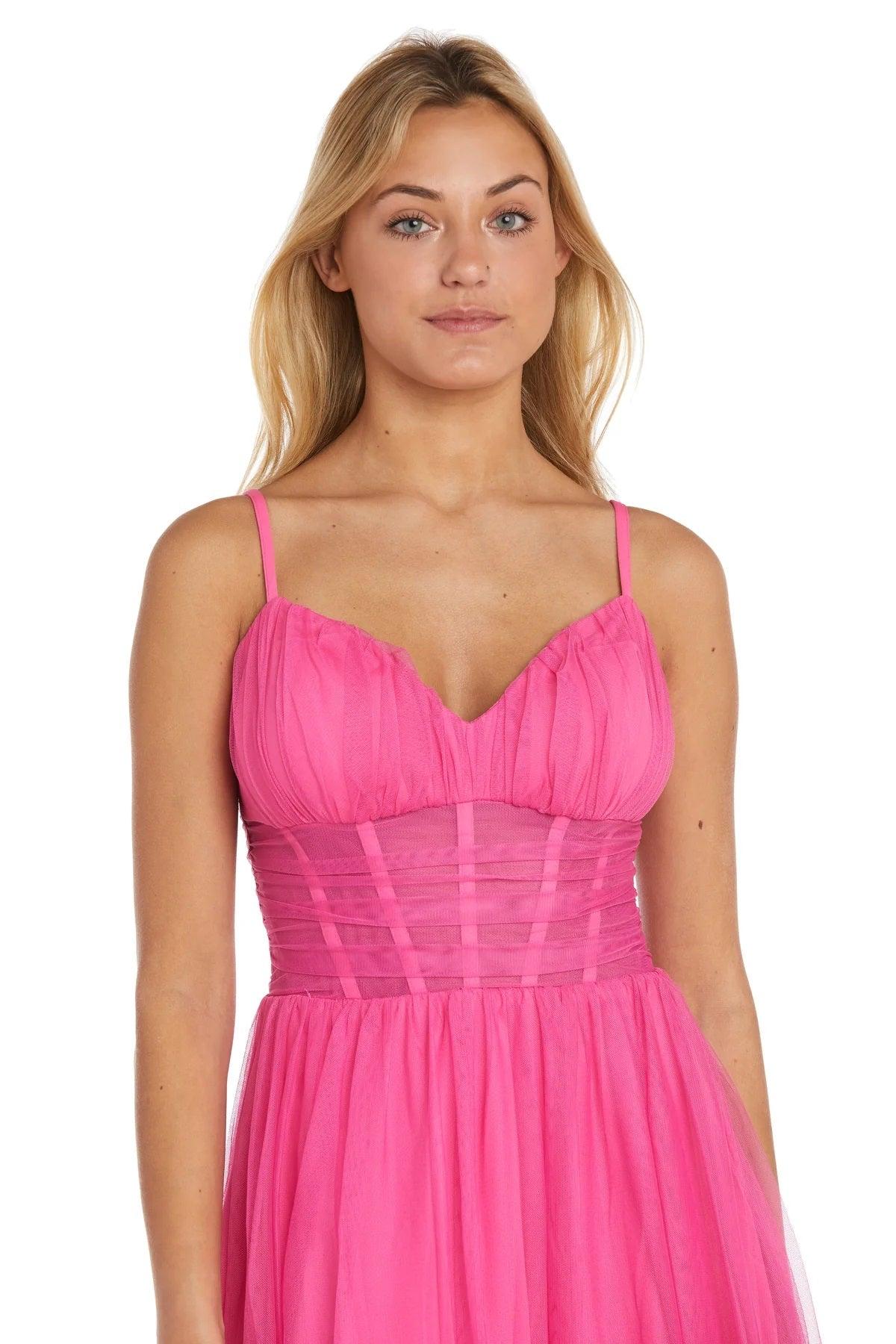 Prom Dresses Long Spaghetti Strap Prom Formal Gown Hot Pink