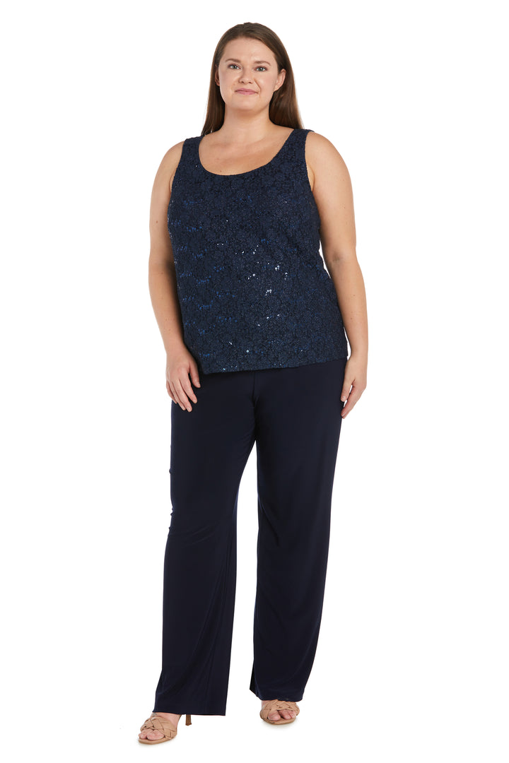 Pant Suit Mother of the Bride Plus Size Pearl Jacket Pant Suit Navy