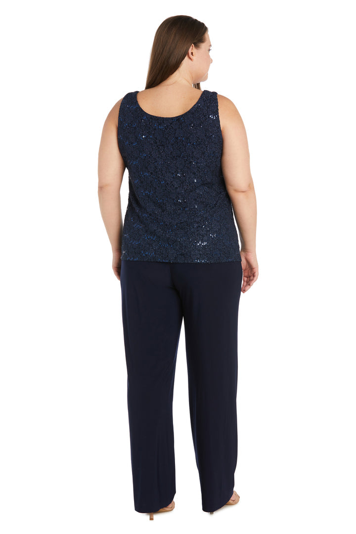 Pant Suit Mother of the Bride Plus Size Pearl Jacket Pant Suit Navy