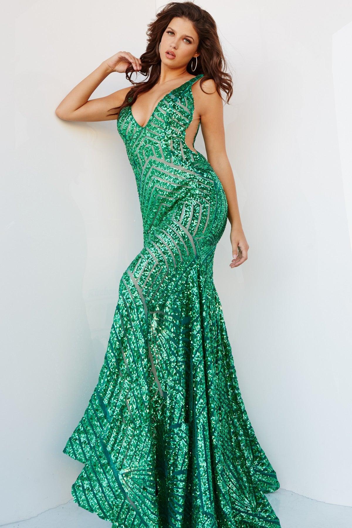 Prom Dresses Long Sleeveless Formal Mermaid Prom Gown Emerald