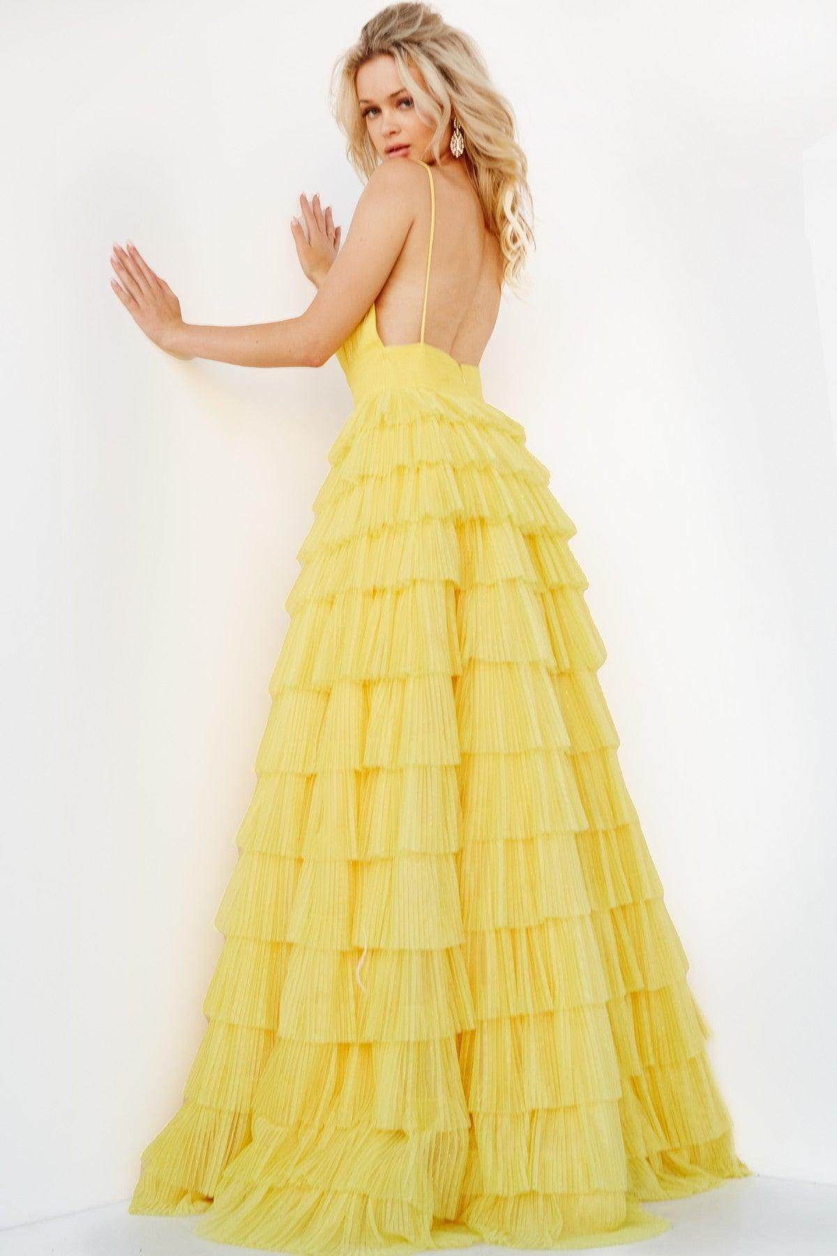 Jovani 08480 Long Tiered Skirt Prom Ball Gown