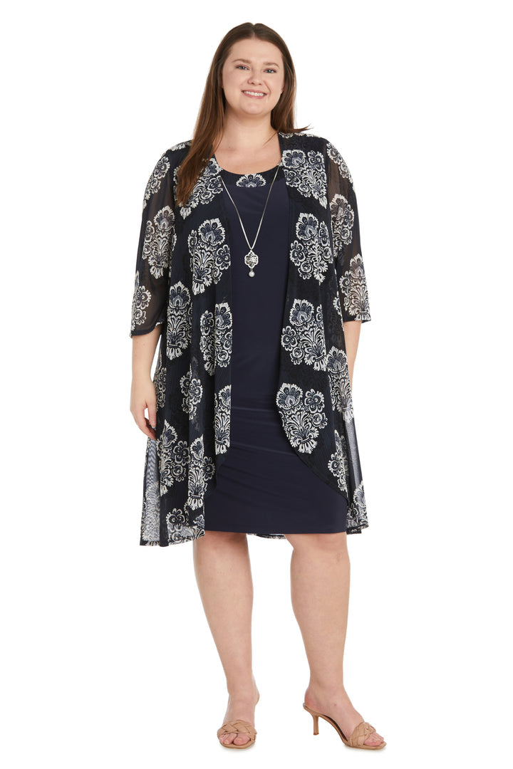 R&M Richards 1427W Mother of the Bride Short Plus Size Jacket Dress