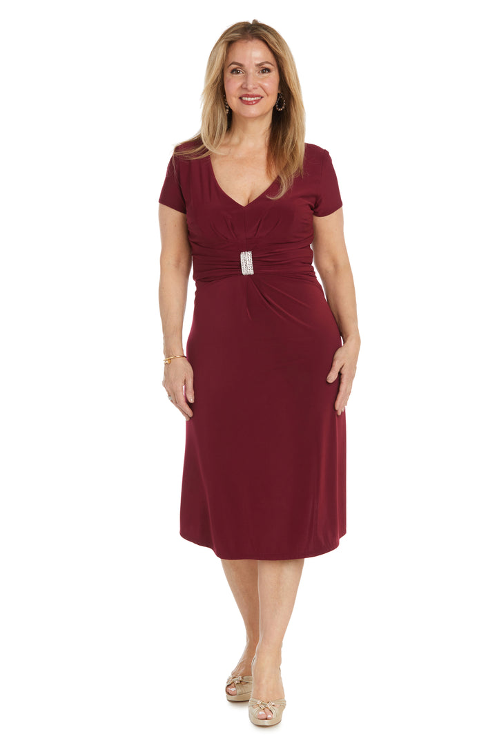 Short Cocktail Dress Knee Length R&M Richards 1429 - Red / 18 Short Cocktail Dress Knee Length R&M Richards 1429 - Red / 18