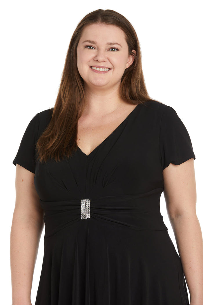 Plus Size Dresses Short Plus Size Mother of the Bride Knee Length Dress Black