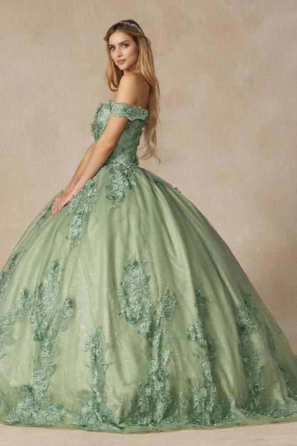 Quinceniera Dresses Long Quinceanera Off Shoulder Ball Gown Sage Green