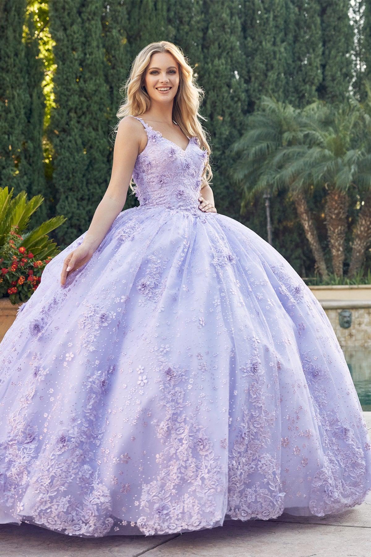 Juliet 1446 Long Quinceanera Dress Ball Gown - Lilac - 3XL Juliet 1446 Long Quinceanera Dress Ball Gown - Lilac - 3XL