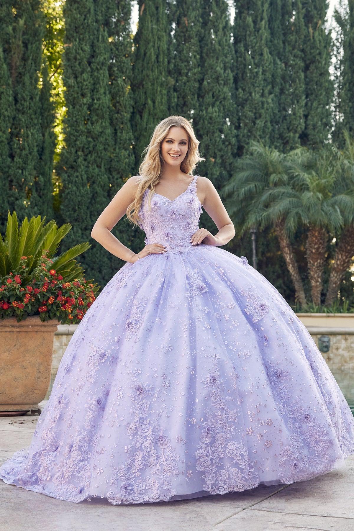 Juliet 1446 Long Quinceanera Dress Ball Gown - Lilac - 3XL - Sweetheart Neckline with 3D Floral Appliques Juliet 1446 Long Quinceanera Dress Ball Gown - Lilac - 3XL - Sweetheart Neckline with 3D Floral Appliques